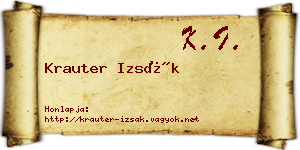 Krauter Izsák névjegykártya
